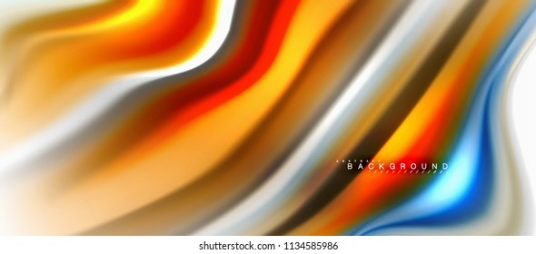 Fluid liquid mixing colors concept on light grey background, curve flow, trendy abstract layout template for business or technology presentation or web brochure cover, wallpaper. Vector illustration