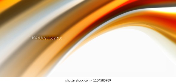 Fluid liquid mixing colors concept on light grey background, curve flow, trendy abstract layout template for business or technology presentation or web brochure cover, wallpaper. Vector illustration
