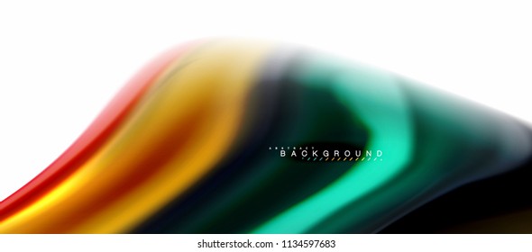 Fluid liquid mixing colors concept on light grey background, curve flow, trendy abstract layout template for business or technology presentation or web brochure cover, wallpaper. Vector illustration
