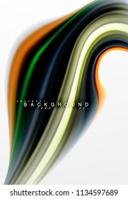Fluid liquid mixing colors concept on light grey background, curve flow, trendy abstract layout template for business or technology presentation or web brochure cover, wallpaper. Vector illustration