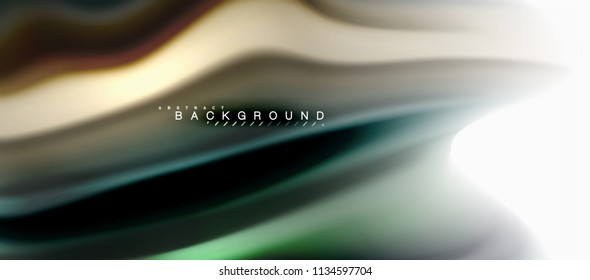 Fluid liquid mixing colors concept on light grey background, curve flow, trendy abstract layout template for business or technology presentation or web brochure cover, wallpaper. Vector illustration