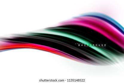 Fluid liquid mixing colors concept on light grey background, wave and swirl curve flow line, trendy abstract layout template for business presentation, app wallpaper banner, poster or wallpaper
