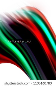 Fluid liquid mixing colors concept on light grey background, wave and swirl curve flow line, trendy abstract layout template for business presentation, app wallpaper banner, poster or wallpaper