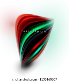 Líquido fluido misturando o conceito de cores no fundo cinza claro, onda e curva de espiral linha de fluxo, modelo de layout abstrato moderno para apresentação de negócios, banner de papel de parede de aplicativo, cartaz ou papel de parede