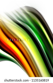 Fluid liquid mixing colors concept on light grey background, wave and swirl curve flow line, trendy abstract layout template for business presentation, app wallpaper banner, poster or wallpaper
