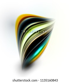 Concepto de mezcla fluida de colores en fondo gris claro, línea de flujo de onda y curva giratoria, plantilla de diseño abstracto de moda para presentación de negocios, banner de papel tapiz de aplicación, afiche o papel tapiz