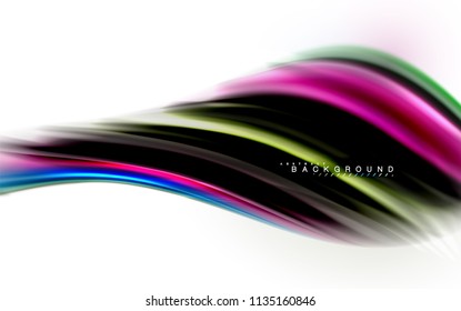 Fluid liquid mixing colors concept on light grey background, wave and swirl curve flow line, trendy abstract layout template for business presentation, app wallpaper banner, poster or wallpaper