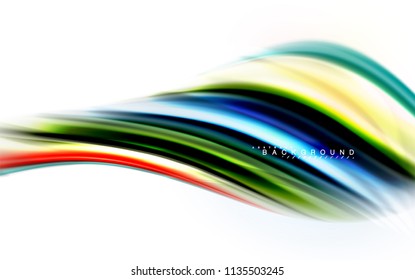 Fluid liquid mixing colors concept on light grey background, wave and swirl curve flow line, trendy abstract layout template for business presentation, app wallpaper banner, poster or wallpaper