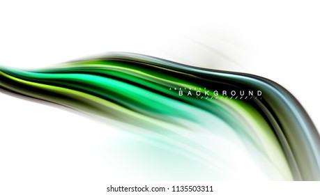 Fluid liquid mixing colors concept on light grey background, wave and swirl curve flow line, trendy abstract layout template for business presentation, app wallpaper banner, poster or wallpaper