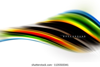 Fluid liquid mixing colors concept on light grey background, wave and swirl curve flow line, trendy abstract layout template for business presentation, app wallpaper banner, poster or wallpaper