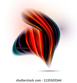 Concepto de mezcla fluida de colores en fondo gris claro, línea de flujo de onda y curva giratoria, plantilla de diseño abstracto de moda para presentación de negocios, banner de papel tapiz de aplicación, afiche o papel tapiz
