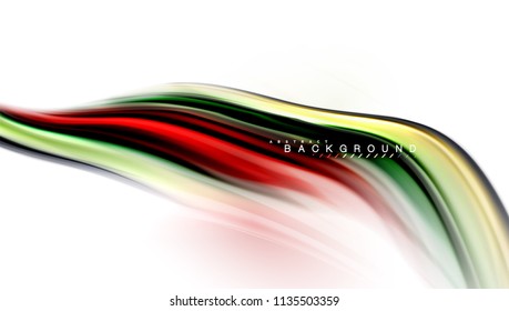 Concepto de mezcla fluida de colores en fondo gris claro, línea de flujo de onda y curva giratoria, plantilla de diseño abstracto de moda para presentación de negocios, banner de papel tapiz de aplicación, afiche o papel tapiz