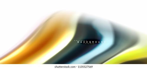 Concepto de mezcla fluida de colores en fondo gris claro, flujo de curvas, plantilla de diseño abstracto de moda para presentación de negocios o tecnología o portada de folletos web, fondo de pantalla. Ilustración del vector