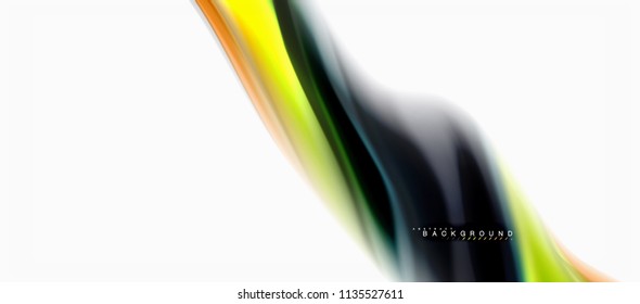 Concepto de mezcla fluida de colores en fondo gris claro, flujo de curvas, plantilla de diseño abstracto de moda para presentación de negocios o tecnología o portada de folletos web, fondo de pantalla. Ilustración del vector