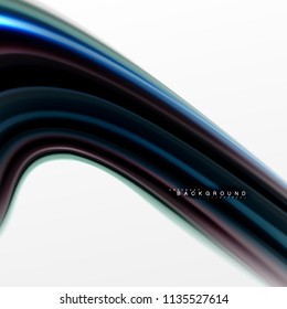 Fluid liquid mixing colors concept on light grey background, curve flow, trendy abstract layout template for business or technology presentation or web brochure cover, wallpaper. Vector illustration