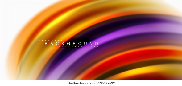 Concepto de mezcla fluida de colores en fondo gris claro, flujo de curvas, plantilla de diseño abstracto de moda para presentación de negocios o tecnología o portada de folletos web, fondo de pantalla. Ilustración del vector