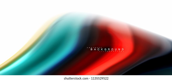Concepto de mezcla fluida de colores en fondo gris claro, flujo de curvas, plantilla de diseño abstracto de moda para presentación de negocios o tecnología o portada de folletos web, fondo de pantalla. Ilustración del vector