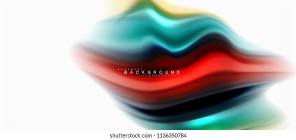 Concepto de mezcla fluida de colores en fondo gris claro, flujo de curvas, plantilla de diseño abstracto de moda para presentación de negocios o tecnología o portada de folletos web, fondo de pantalla. Ilustración del vector