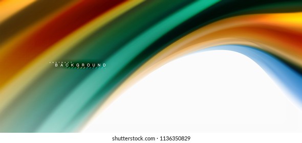 Concepto de mezcla fluida de colores en fondo gris claro, flujo de curvas, plantilla de diseño abstracto de moda para presentación de negocios o tecnología o portada de folletos web, fondo de pantalla. Ilustración del vector