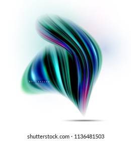 Fluid liquid mixing colors concept on light grey background, wave and swirl curve flow line, trendy abstract layout template for business presentation, app wallpaper banner, poster or wallpaper
