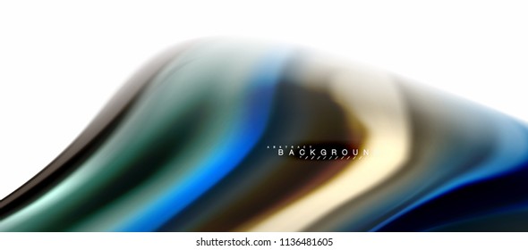Fluid liquid mixing colors concept on light grey background, curve flow, trendy abstract layout template for business or technology presentation or web brochure cover, wallpaper. Vector illustration