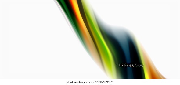 Concepto de mezcla fluida de colores en fondo gris claro, flujo de curvas, plantilla de diseño abstracto de moda para presentación de negocios o tecnología o portada de folletos web, fondo de pantalla. Ilustración del vector