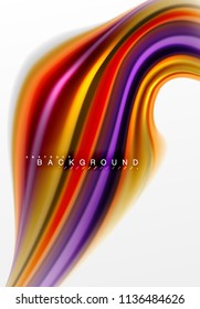 Concepto de mezcla fluida de colores en fondo gris claro, flujo de curvas, plantilla de diseño abstracto de moda para presentación de negocios o tecnología o portada de folletos web, fondo de pantalla. Ilustración del vector