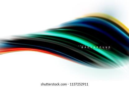 Líquido fluido misturando o conceito de cores no fundo cinza claro, onda e curva de espiral linha de fluxo, modelo de layout abstrato moderno para apresentação de negócios, banner de papel de parede de aplicativo, cartaz ou papel de parede