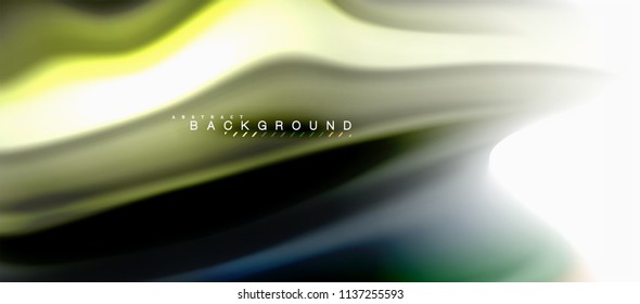 Fluid liquid mixing colors concept on light grey background, curve flow, trendy abstract layout template for business or technology presentation or web brochure cover, wallpaper. Vector illustration