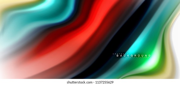Concepto de mezcla fluida de colores en fondo gris claro, flujo de curvas, plantilla de diseño abstracto de moda para presentación de negocios o tecnología o portada de folletos web, fondo de pantalla. Ilustración del vector