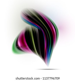 Líquido fluido misturando o conceito de cores no fundo cinza claro, onda e curva de espiral linha de fluxo, modelo de layout abstrato moderno para apresentação de negócios, banner de papel de parede de aplicativo, cartaz ou papel de parede