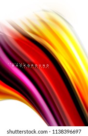 Concepto de mezcla fluida de colores en fondo gris claro, línea de flujo de onda y curva giratoria, plantilla de diseño abstracto de moda para presentación de negocios, banner de papel tapiz de aplicación, afiche o papel tapiz