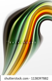Fluid liquid mixing colors concept on light grey background, curve flow, trendy abstract layout template for business or technology presentation or web brochure cover, wallpaper. Vector illustration