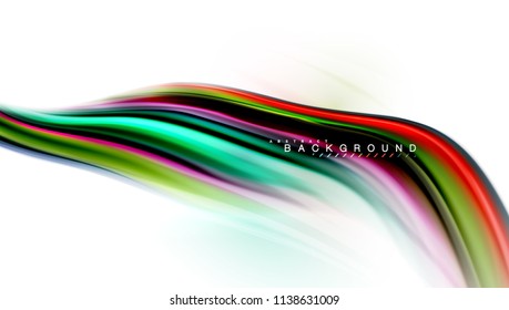 Fluid liquid mixing colors concept on light grey background, wave and swirl curve flow line, trendy abstract layout template for business presentation, app wallpaper banner, poster or wallpaper