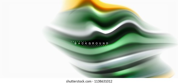 Fluid liquid mixing colors concept on light grey background, curve flow, trendy abstract layout template for business or technology presentation or web brochure cover, wallpaper. Vector illustration