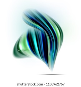 Fluid liquid mixing colors concept on light grey background, wave and swirl curve flow line, trendy abstract layout template for business presentation, app wallpaper banner, poster or wallpaper