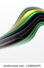 Concepto de mezcla fluida de colores en fondo gris claro, flujo de curvas, plantilla de diseño abstracto de moda para presentación de negocios o tecnología o portada de folletos web, fondo de pantalla. Ilustración del vector