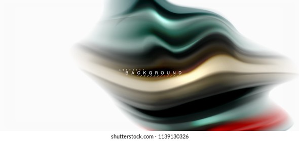 Concepto de mezcla fluida de colores en fondo gris claro, flujo de curvas, plantilla de diseño abstracto de moda para presentación de negocios o tecnología o portada de folletos web, fondo de pantalla. Ilustración del vector