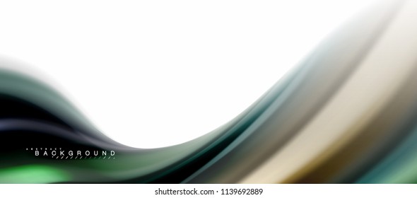 Concepto de mezcla fluida de colores en fondo gris claro, flujo de curvas, plantilla de diseño abstracto de moda para presentación de negocios o tecnología o portada de folletos web, fondo de pantalla. Ilustración del vector
