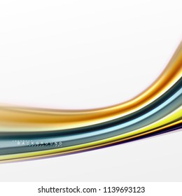 Concepto de mezcla fluida de colores en fondo gris claro, flujo de curvas, plantilla de diseño abstracto de moda para presentación de negocios o tecnología o portada de folletos web, fondo de pantalla. Ilustración del vector