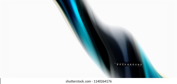 Fluid liquid mixing colors concept on light grey background, curve flow, trendy abstract layout template for business or technology presentation or web brochure cover, wallpaper. Vector illustration