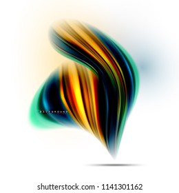 Fluid liquid mixing colors concept on light grey background, wave and swirl curve flow line, trendy abstract layout template for business presentation, app wallpaper banner, poster or wallpaper