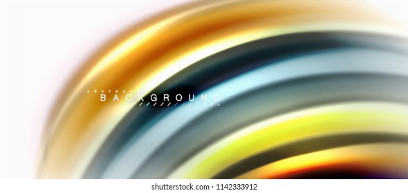 Fluid liquid mixing colors concept on light grey background, curve flow, trendy abstract layout template for business or technology presentation or web brochure cover, wallpaper. Vector illustration