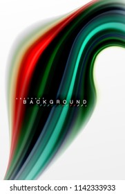 Concepto de mezcla fluida de colores en fondo gris claro, flujo de curvas, plantilla de diseño abstracto de moda para presentación de negocios o tecnología o portada de folletos web, fondo de pantalla. Ilustración del vector