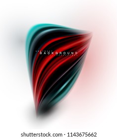 Concepto de mezcla fluida de colores en fondo gris claro, línea de flujo de onda y curva giratoria, plantilla de diseño abstracto de moda para presentación de negocios, banner de papel tapiz de aplicación, afiche o papel tapiz