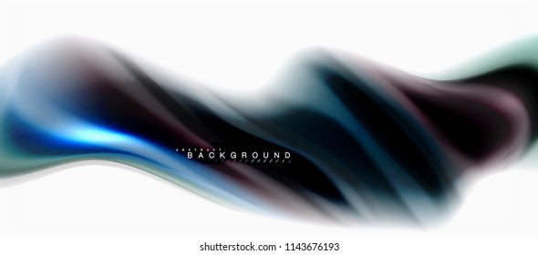 Fluid liquid mixing colors concept on light grey background, curve flow, trendy abstract layout template for business or technology presentation or web brochure cover, wallpaper. Vector illustration