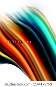 Fluid liquid mixing colors concept on light grey background, wave and swirl curve flow line, trendy abstract layout template for business presentation, app wallpaper banner, poster or wallpaper