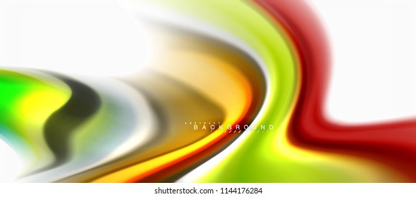 Fluid liquid mixing colors concept on light grey background, curve flow, trendy abstract layout template for business or technology presentation or web brochure cover, wallpaper. Vector illustration