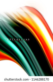 Concepto de mezcla fluida de colores en fondo gris claro, línea de flujo de onda y curva giratoria, plantilla de diseño abstracto de moda para presentación de negocios, banner de papel tapiz de aplicación, afiche o papel tapiz