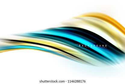 Fluid liquid mixing colors concept on light grey background, wave and swirl curve flow line, trendy abstract layout template for business presentation, app wallpaper banner, poster or wallpaper